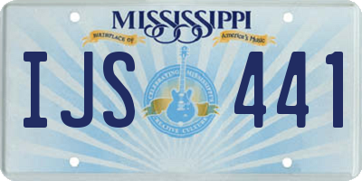 MS license plate IJS441