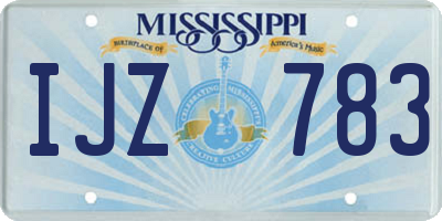 MS license plate IJZ783