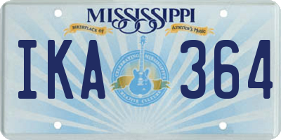 MS license plate IKA364