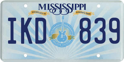 MS license plate IKD839