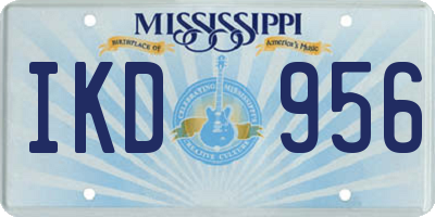 MS license plate IKD956