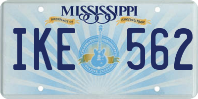 MS license plate IKE562