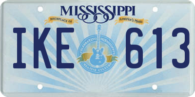 MS license plate IKE613