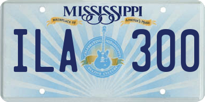 MS license plate ILA300