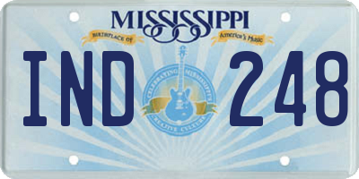 MS license plate IND248