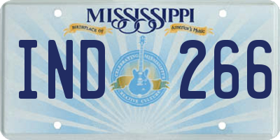 MS license plate IND266