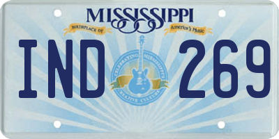 MS license plate IND269