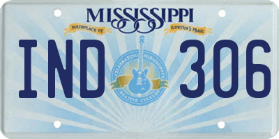 MS license plate IND306