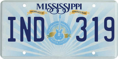 MS license plate IND319