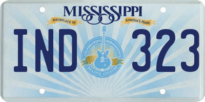 MS license plate IND323