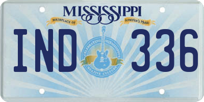 MS license plate IND336