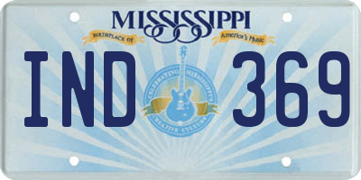 MS license plate IND369