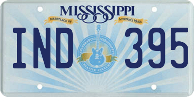 MS license plate IND395