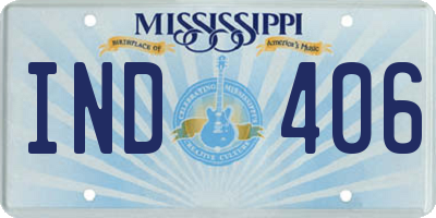 MS license plate IND406