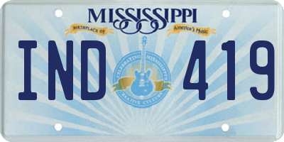 MS license plate IND419