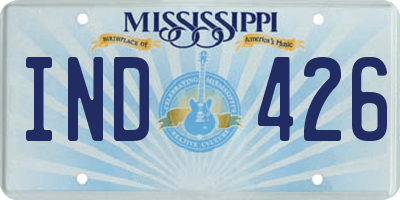 MS license plate IND426