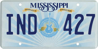 MS license plate IND427