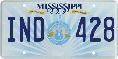 MS license plate IND428