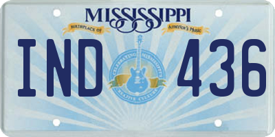 MS license plate IND436