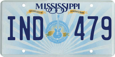 MS license plate IND479