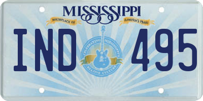 MS license plate IND495