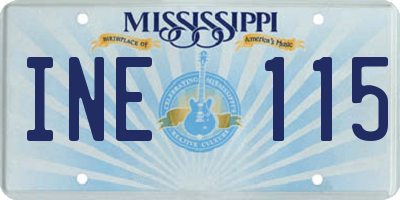 MS license plate INE115