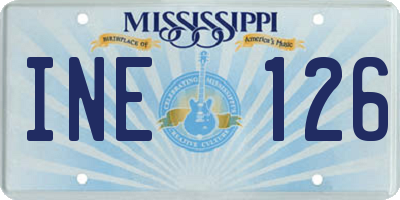 MS license plate INE126