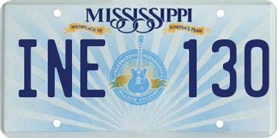 MS license plate INE130