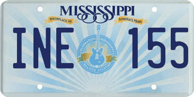 MS license plate INE155