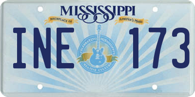 MS license plate INE173