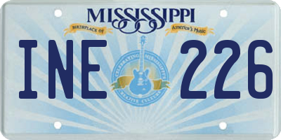 MS license plate INE226