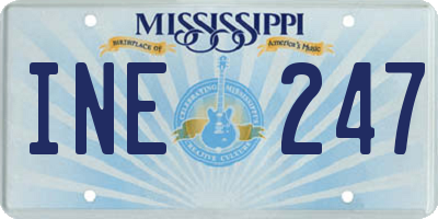 MS license plate INE247