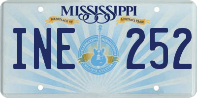MS license plate INE252