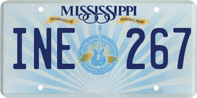 MS license plate INE267