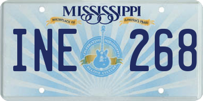 MS license plate INE268