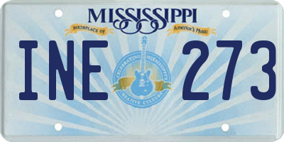 MS license plate INE273