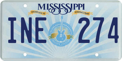 MS license plate INE274
