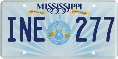 MS license plate INE277