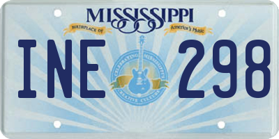 MS license plate INE298