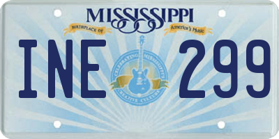 MS license plate INE299