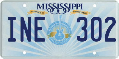 MS license plate INE302