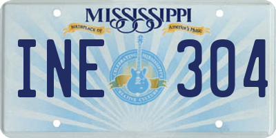MS license plate INE304