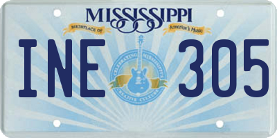 MS license plate INE305
