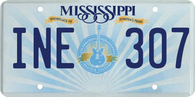 MS license plate INE307