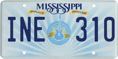 MS license plate INE310