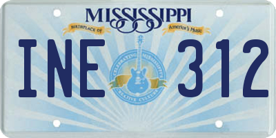 MS license plate INE312