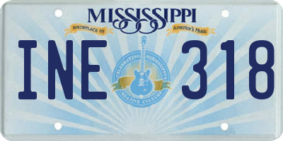 MS license plate INE318