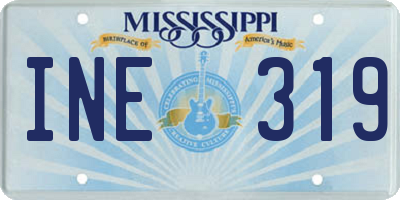 MS license plate INE319