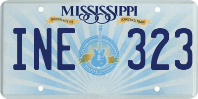 MS license plate INE323