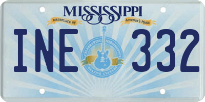 MS license plate INE332
